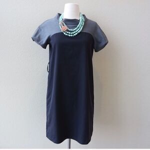 NEW Club Monoco Two-Tone Shift Dress Puff Sleeve 0